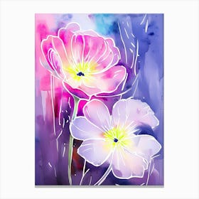 Watercolor Flower Portray With Neon Stile 511781805 (1) Canvas Print