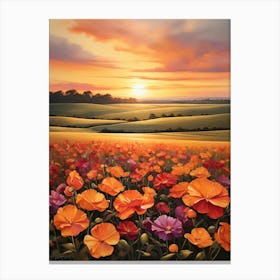 Poppies At Sunset 3 Canvas Print