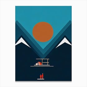 Jahorina, Bosnia And Herzegovina Modern Illustration Skiing Poster Canvas Print