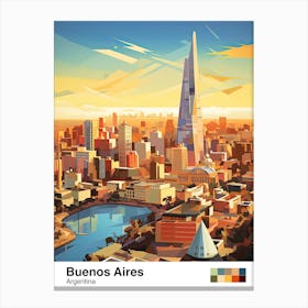 Buenos Aires, Argentina, Geometric Illustration 0 Poster Canvas Print