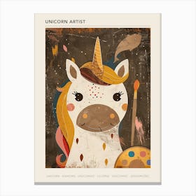 Painter Unicorn Muted Pastels Poster Canvas Print