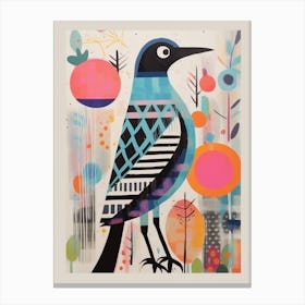 Colourful Scandi Bird Grey Plover 1 Canvas Print