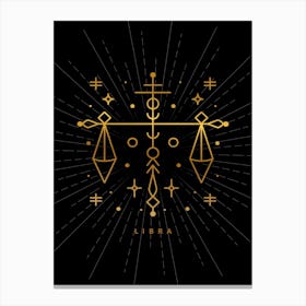 Libra — Zodiac geometric Canvas Print