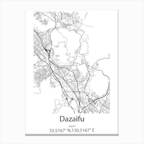 Dazaifu,Japan Minimalist Map Leinwandbilder