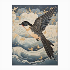 Barn Swallow 2 Gold Detail Painting Canvas Print