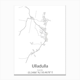 Ulladulla,Australia Minimalist Map Canvas Print