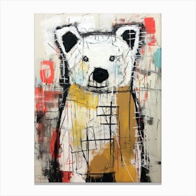 Cute Polar Bear Basquiat style Canvas Print