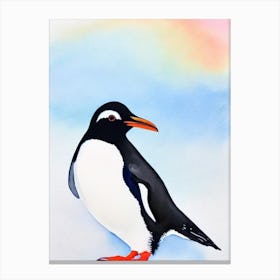 Penguin Watercolour Bird Canvas Print