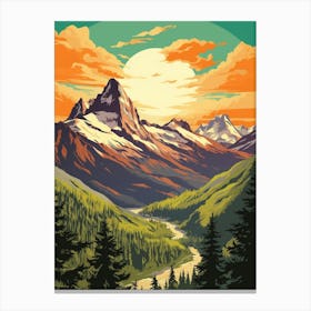 North Cascades National Park Retro Pop Art 14 Canvas Print