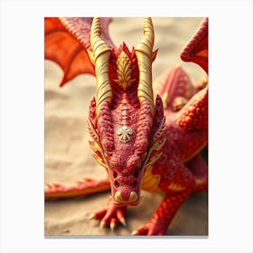 Red Dragon in The Desert 1 Canvas Print