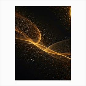 Abstract Golden Swirls On Black Background Canvas Print