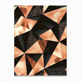 Gold And Black Triangles Canvas Print