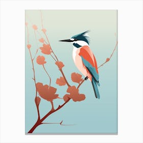 Minimalist Kingfisher 1 Illustration Canvas Print