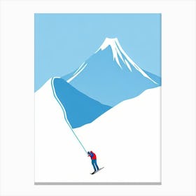 Naeba, Japan Minimal Skiing Poster Canvas Print