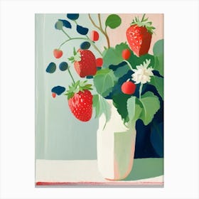 Day Neutral Strawberries, Plant Abstract Still Life Canvas Print