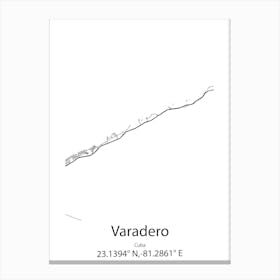 Varadero,Cuba Minimalist Map Toile