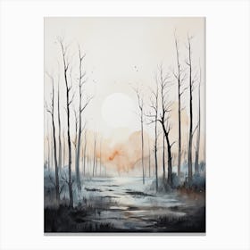 Watercolour Painting Of Crooked Forest   Poland 1 Canvas Print