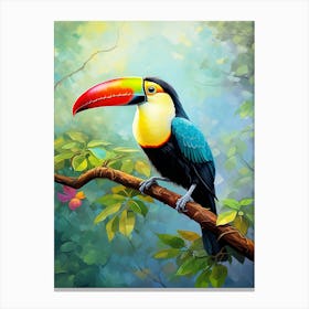 Winged Splendor: Keel-billed Toucan Wall Art Canvas Print
