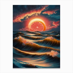 Sunset Over The Ocean 9 Canvas Print