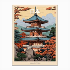 Yamadera Temple, Japan Vintage Travel Art 3 Poster Canvas Print