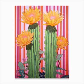Mexican Style Cactus Illustration Trichocereus Cactus 3 Canvas Print