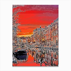 Abstract City Amsterdam Art Canvas Print