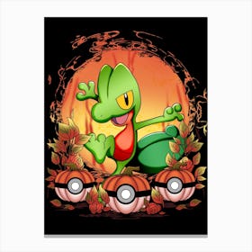 Treecko Spooky Night - Pokemon Halloween Canvas Print