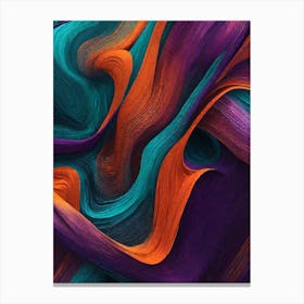 Waved Abstract Painting Canvas Print
