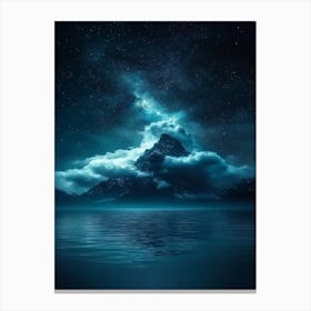 Night Sky Over Mountain Canvas Print