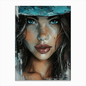 Girl In A Hat 1 Canvas Print