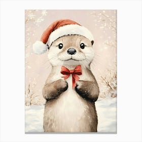 Christmas Otter 2 Canvas Print