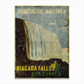 Vintage Travel Poster ― American Airlines Niagara Falls And Canada Canvas Print