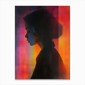 Girl In The Rainbow Coat Canvas Print