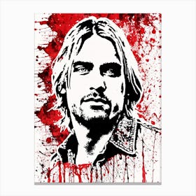 Kurt Cobain Portrait Ink Painting (1) Canvas Print