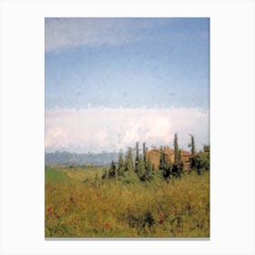 Italy Tuscany Villa Digital Oil Painting Canvas Print