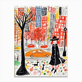 Tokyo, Dreamy Storybook Illustration 4 Canvas Print