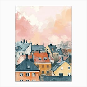 Oslo Rooftops Morning Skyline 2 Canvas Print