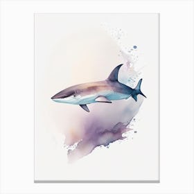 Bronze Whaler Shark Watercolour Canvas Print