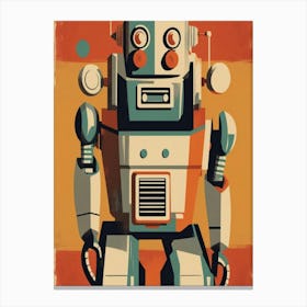 Retro Robot Canvas Print