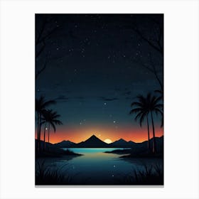 Landscape At Night Canvas Print