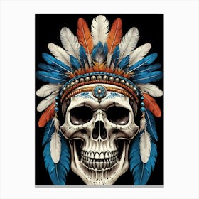 Skull Indian Headdress (10) Canvas Print