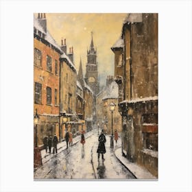 Vintage Winter Painting Bath United Kingdom 2 Canvas Print