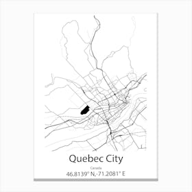 Quebec City,Canada Minimalist Map Canvas Print