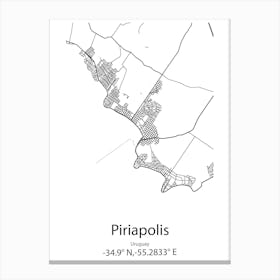 Piriapolis,Uruguay Minimalist Map Canvas Print