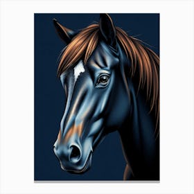 Horse Portrait in Dark Color Canvas Print