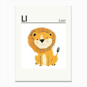 Animals Alphabet Lion 2 Canvas Print