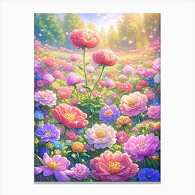 Peony Field Canvas Print