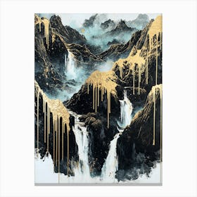 Southern Alps Golden Peaks - Textured Minimalism Canvas Print