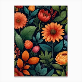 Floral Seamless Pattern Canvas Print