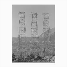 Untitled Photo, Possibly Related To Crossing Towers And The Columbia River At Bonneville Dam, Oregon By Russel Canvas Print